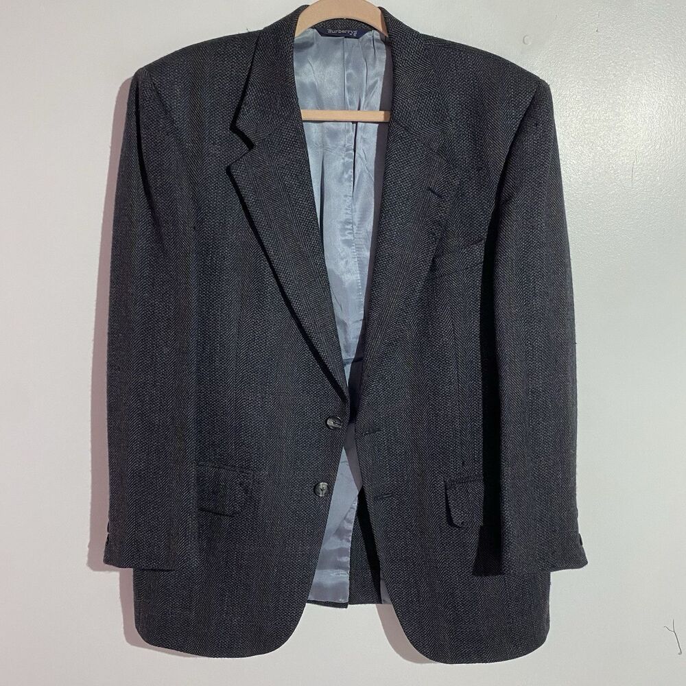 Vtg Burberrys Blazer Men Wool Plaid Suit Jacket Business Sport Coat NO SIZE READ